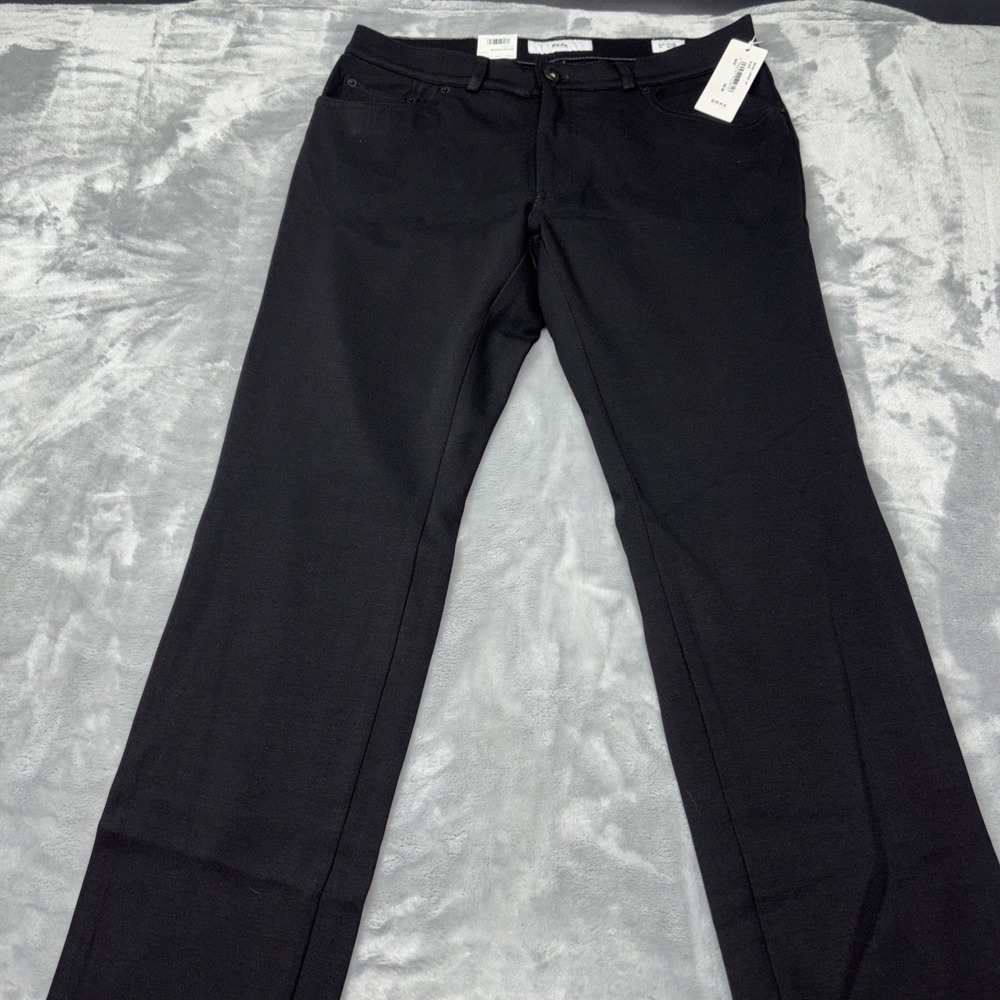 Brax Chuck Hi Flex‎ Jersey Knit Performance Pants Black Stretch 34x32 NWT Italy